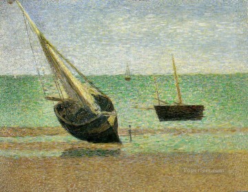 Georges Seurat Painting - low tide at grandcamp 1885